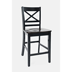 Asbury Park Black/Autumn Brown Counter Dining Table, (2) Stools, Bench - Ornate Home