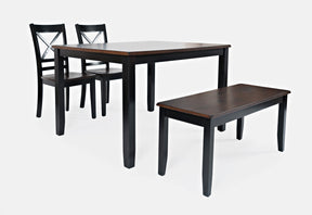 Asbury Park Black/Autumn Brown Dining Table, (2) Chairs, Bench - Ornate Home