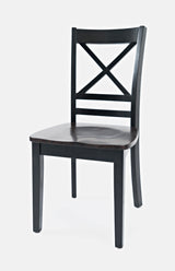 Asbury Park Black/Autumn Brown X Back Chair (Set of 2) - Ornate Home
