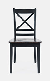 Asbury Park Black/Autumn Brown X Back Chair (Set of 2) - Ornate Home