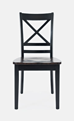 Asbury Park Black/Autumn Brown X Back Chair (Set of 2) - Ornate Home
