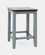 Asbury Park Grey/Autumn Brown Backless Saddle Stool (Set of 2) - Ornate Home