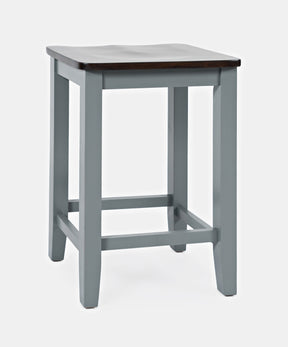 Asbury Park Grey/Autumn Brown Backless Saddle Stool (Set of 2) - Ornate Home