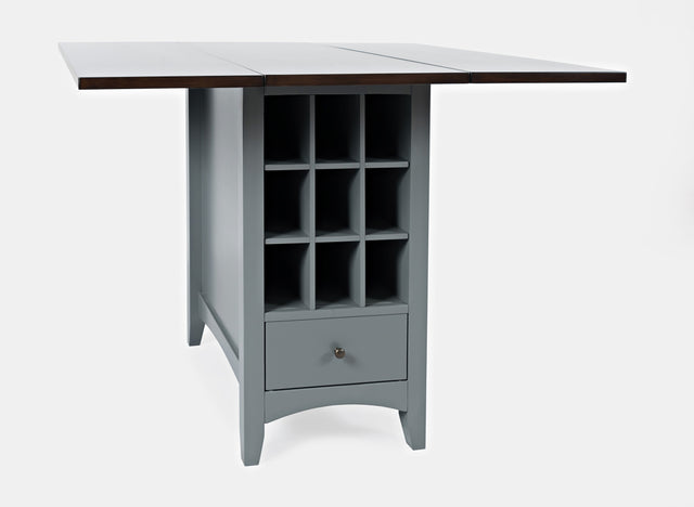 Asbury Park Grey/Autumn Brown Counter Drop Leaf Table - Ornate Home