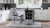 Asbury Park Grey/Autumn Brown Counter Drop Leaf Table w/ 2 X-Back Stools - Ornate Home