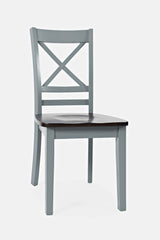 Asbury Park Grey/Autumn Brown X Back Chair (Set of 2) - Ornate Home