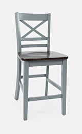 Asbury Park Grey/Autumn Brown X Back Stool (Set of 2) - Ornate Home