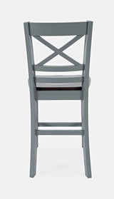 Asbury Park Grey/Autumn Brown X Back Stool (Set of 2) - Ornate Home