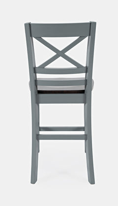 Asbury Park Grey/Autumn Brown X Back Stool (Set of 2) - Ornate Home