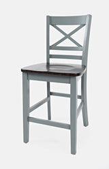 Asbury Park Grey/Autumn Brown X Back Stool (Set of 2) - Ornate Home