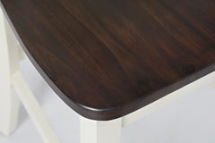 Asbury Park White/Autumn Brown Counter Height Dining Table w/ 4 Stools, Bench - Ornate Home