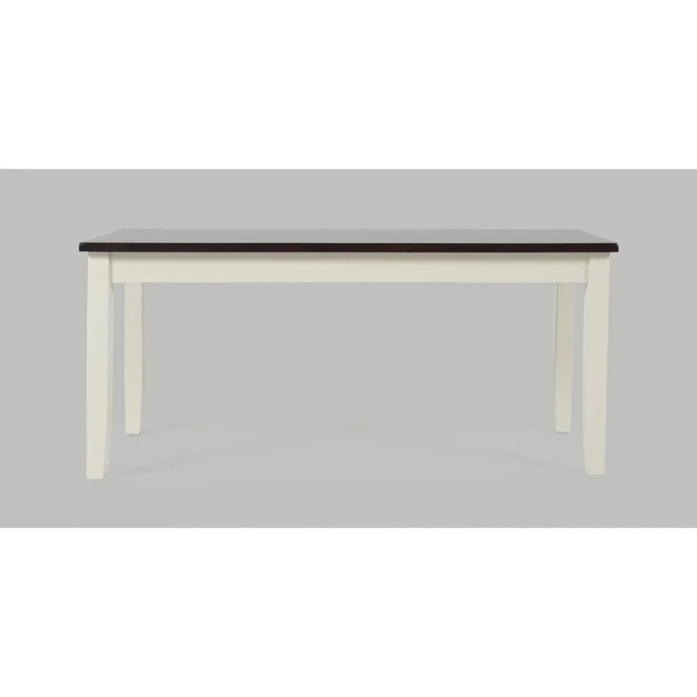 Asbury Park White/Autumn Brown Dining Table, (2) Chairs, Bench - Ornate Home
