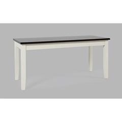 Asbury Park White/Autumn Brown Dining Table, (2) Chairs, Bench - Ornate Home