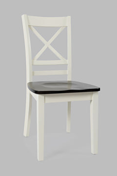 Asbury Park White/Autumn Brown Dining Table w/ 4 Chairs, Bench - Ornate Home