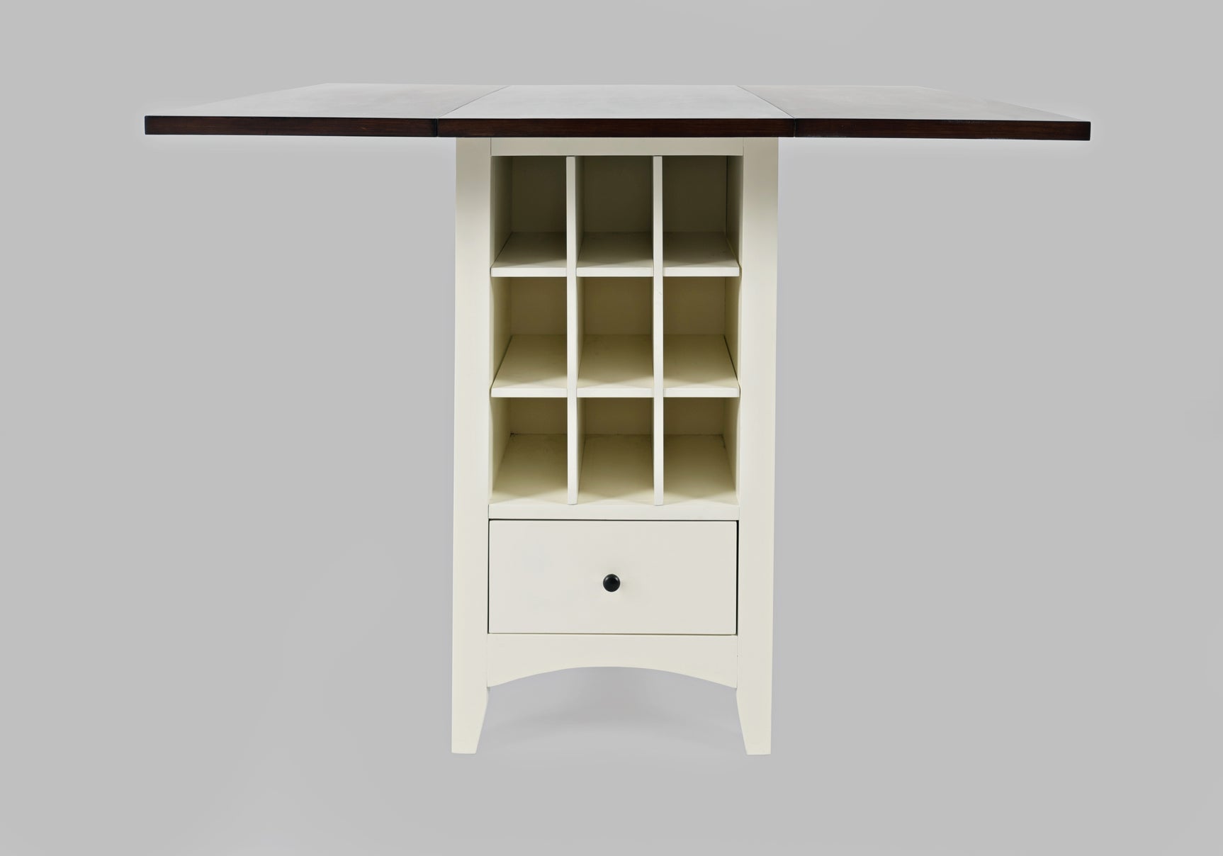 Asbury Park White/Autumn Brown Storage Counter Drop Leaf Table - Ornate Home
