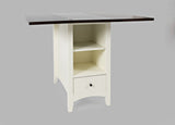 Asbury Park White/Autumn Brown Storage Counter Drop Leaf Table - Ornate Home