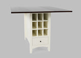 Asbury Park White/Autumn Brown Storage Counter Drop Leaf Table - Ornate Home