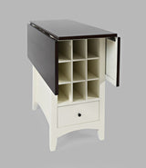 Asbury Park White/Autumn Brown Storage Counter Drop Leaf Table - Ornate Home