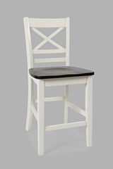 Asbury Park White/Autumn Brown X Back Stool (Set of 2) - Ornate Home