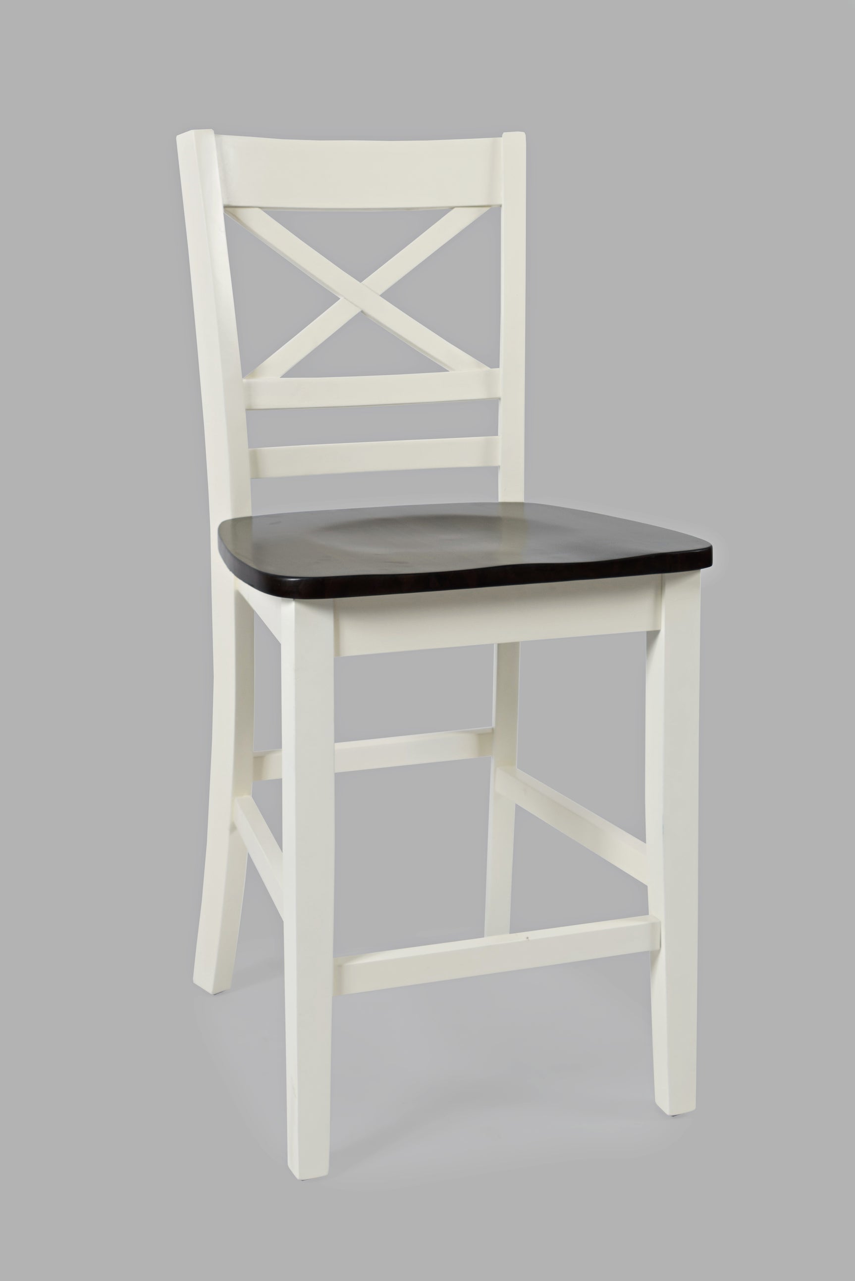 Asbury Park White/Autumn Brown X Back Stool (Set of 2) - Ornate Home
