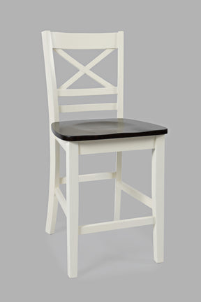 Asbury Park White/Autumn Brown X Back Stool (Set of 2) - Ornate Home
