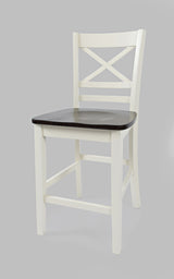 Asbury Park White/Autumn Brown X Back Stool (Set of 2) - Ornate Home