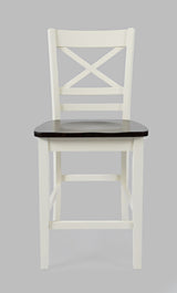 Asbury Park White/Autumn Brown X Back Stool (Set of 2) - Ornate Home