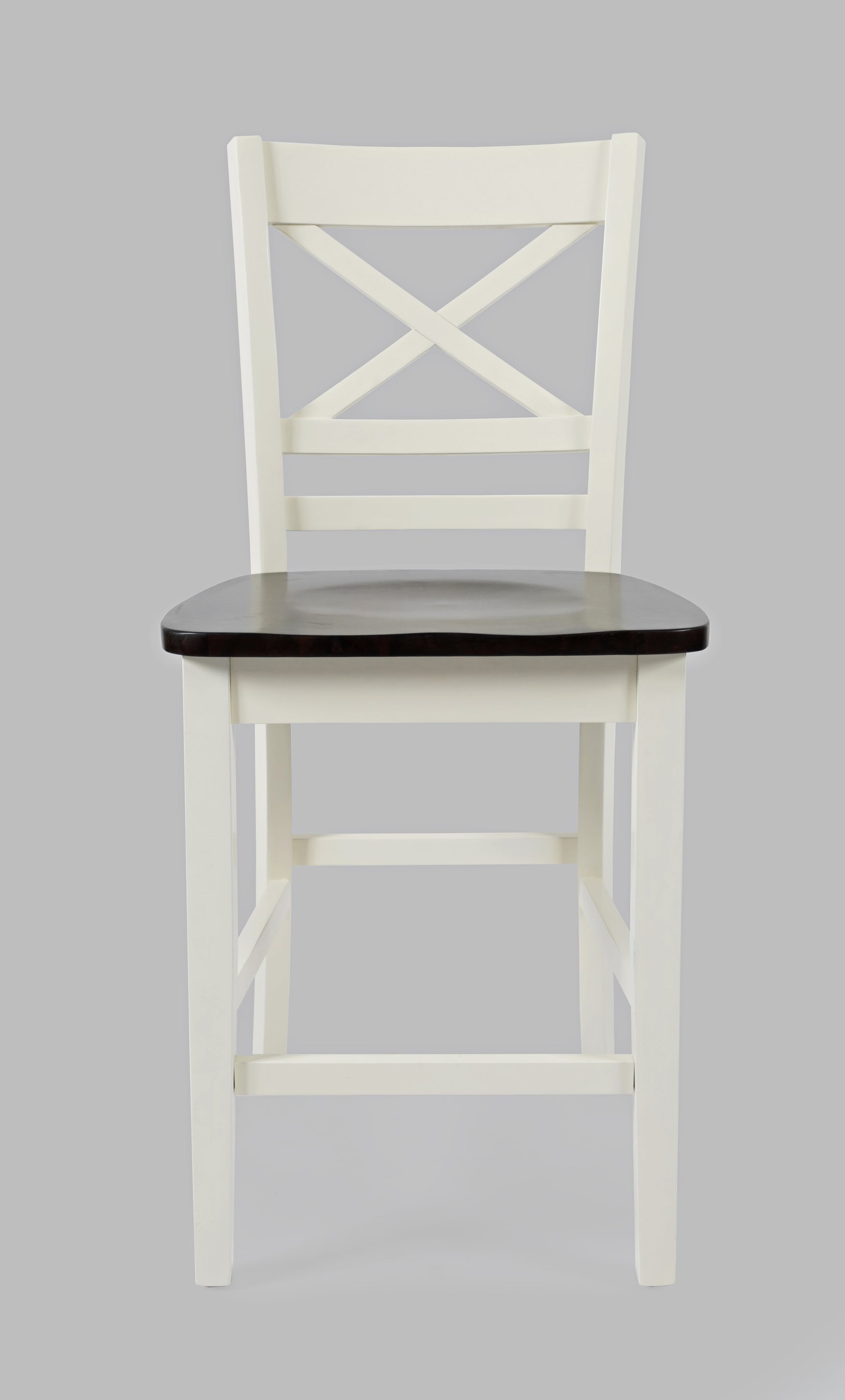 Asbury Park White/Autumn Brown X Back Stool (Set of 2) - Ornate Home