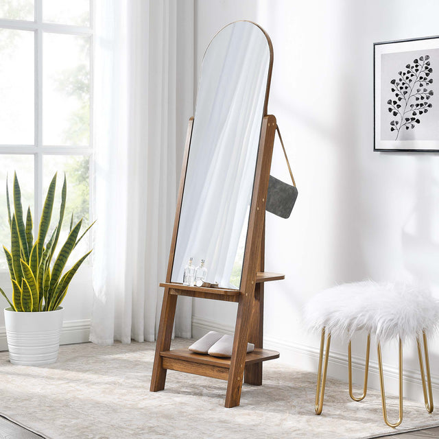 Ascend Walnut Standing Mirror - Ornate Home