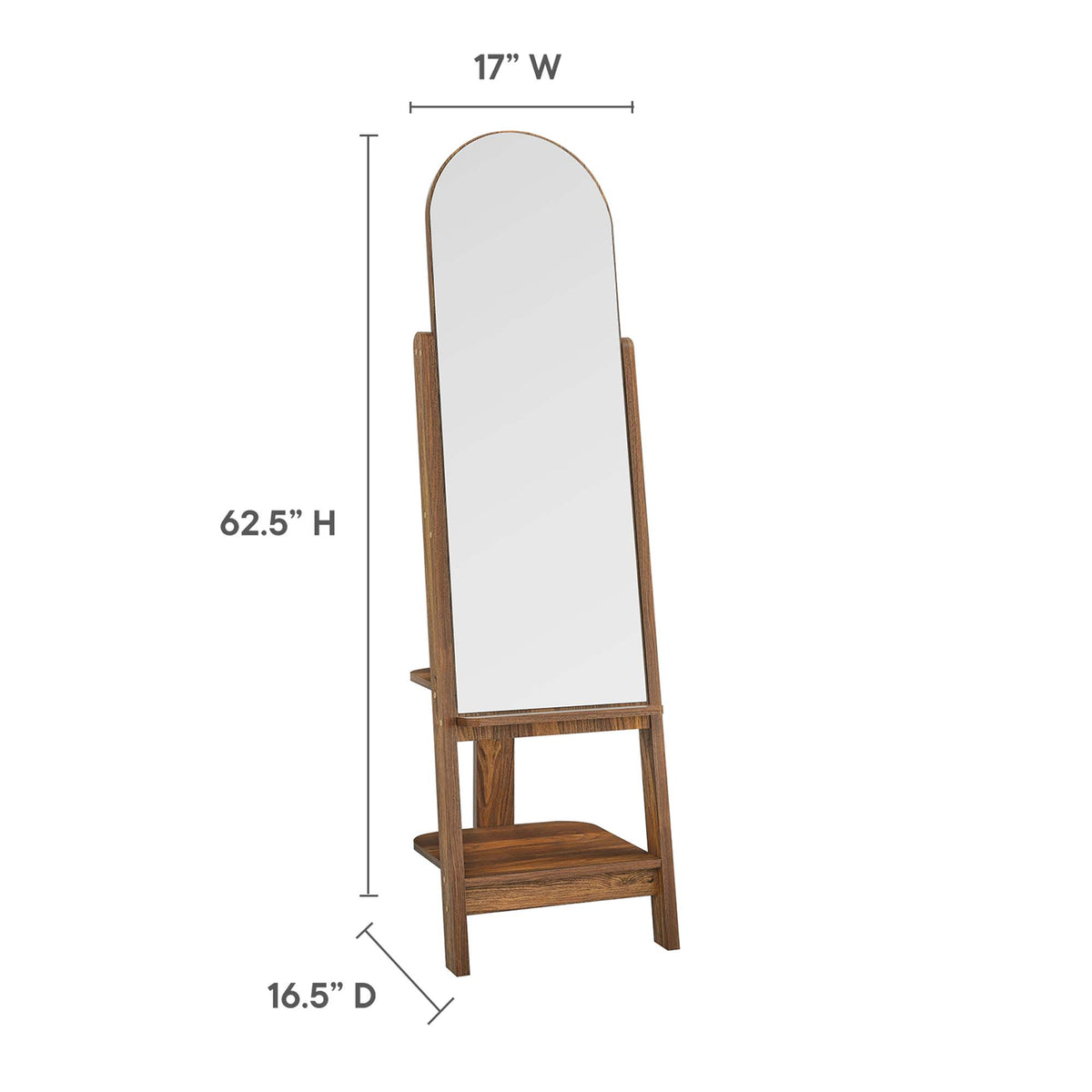 Ascend Walnut Standing Mirror - Ornate Home
