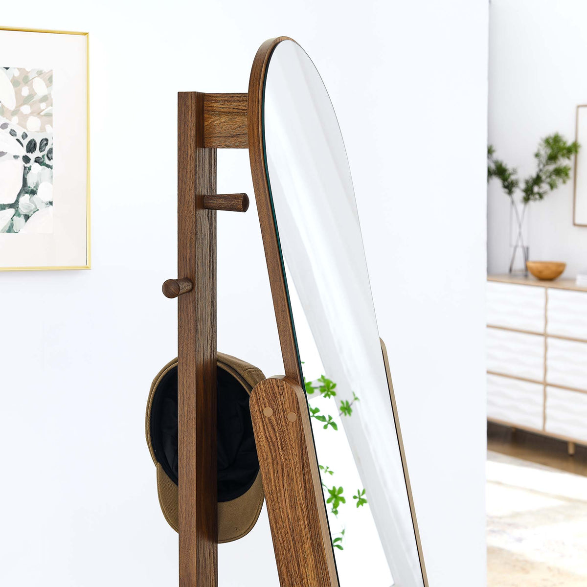 Ascend Walnut Standing Mirror - Ornate Home