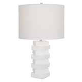Ascent White Geometric Table Lamp - Ornate Home