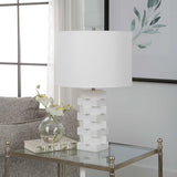 Ascent White Geometric Table Lamp - Ornate Home