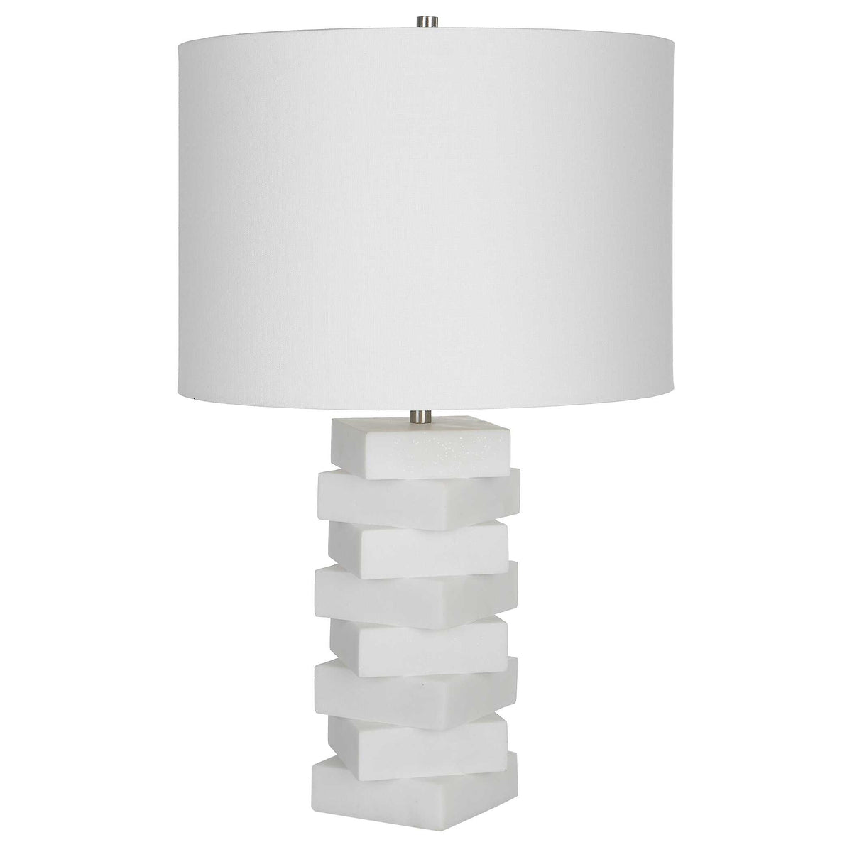 Ascent White Geometric Table Lamp - Ornate Home