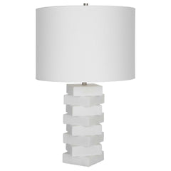 Ascent White Geometric Table Lamp - Ornate Home