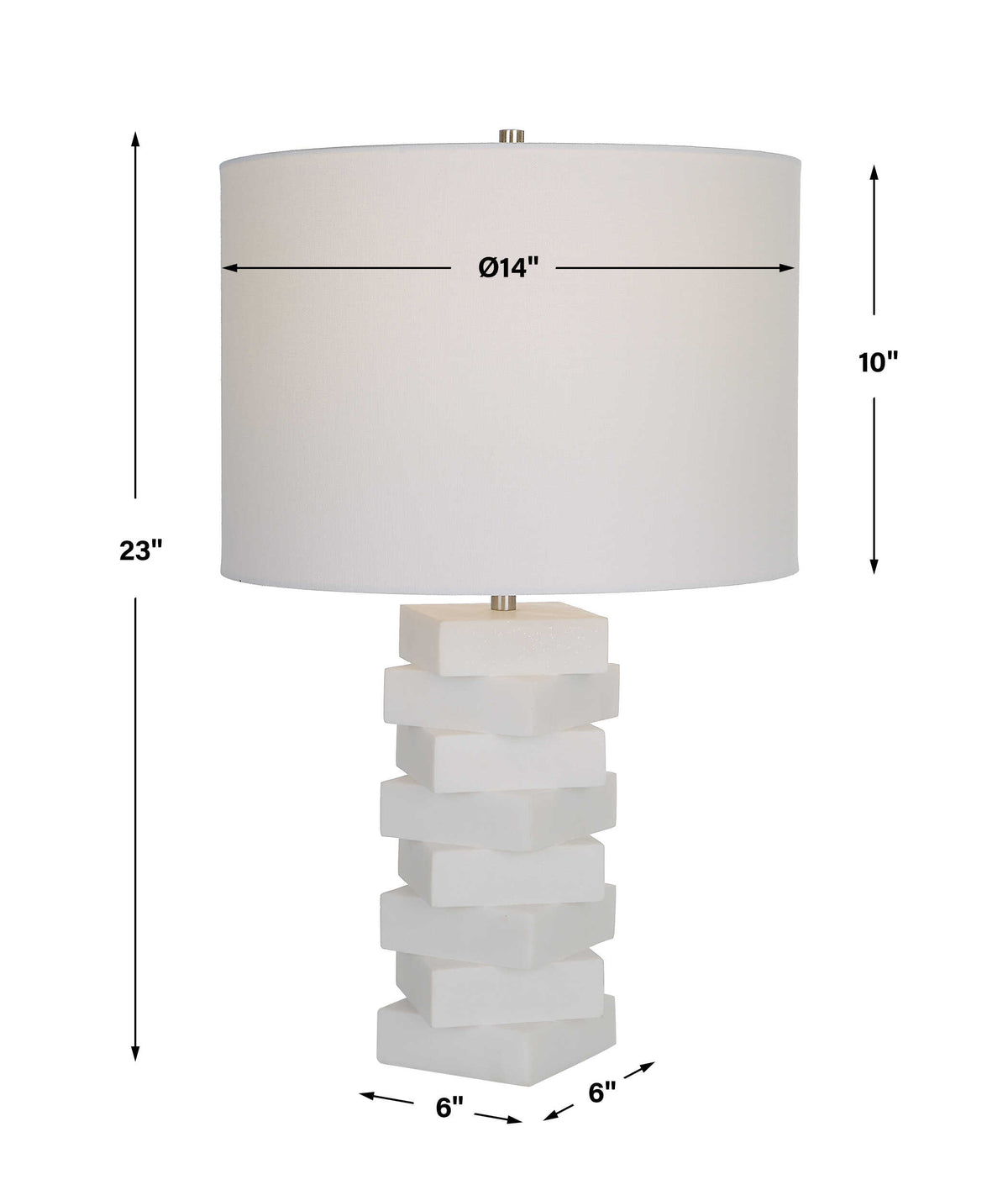 Ascent White Geometric Table Lamp - Ornate Home