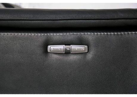 Ascona Black Leatherette Power Loveseat - Ornate Home