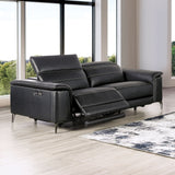 Ascona Black Leatherette Power Reclining Sofa & Loveseat - Ornate Home