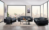Ascona Black Leatherette Power Reclining Sofa & Loveseat - Ornate Home