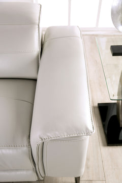 Ascona Light Taupe Leatherette Power Loveseat - Ornate Home