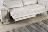 Ascona Light Taupe Leatherette Power Loveseat - Ornate Home