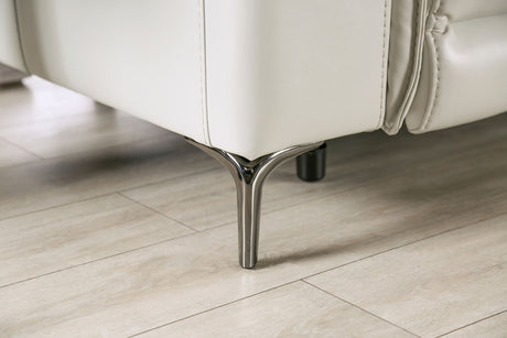 Ascona Light Taupe Leatherette Power Loveseat - Ornate Home