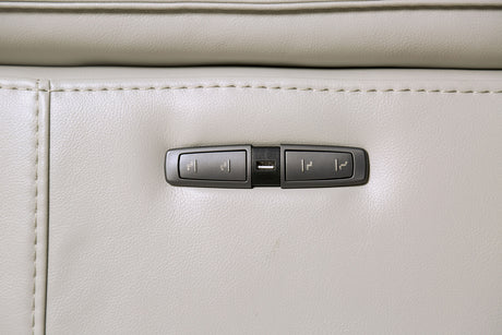 Ascona Light Taupe Leatherette Power Loveseat - Ornate Home