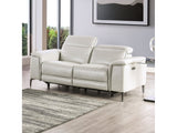 Ascona Light Taupe Leatherette Power Loveseat - Ornate Home