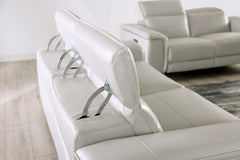 Ascona Light Taupe Leatherette Power Reclining Sofa & Loveseat - Ornate Home