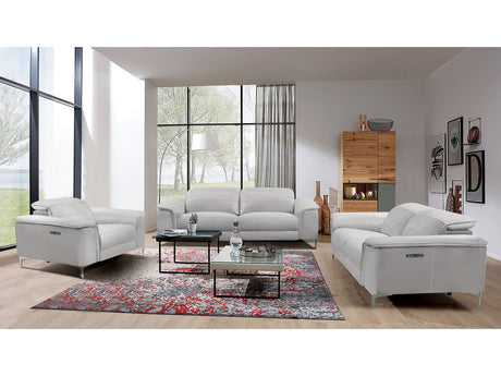 Ascona Light Taupe Leatherette Power Reclining Sofa & Loveseat - Ornate Home