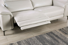 Ascona Light Taupe Leatherette Power Reclining Sofa & Loveseat - Ornate Home