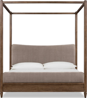 Ascott Mulch/Pecan Pie Queen Canopy Bed - Ornate Home