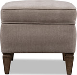Ascott Mulch/Pecan Pie Upholstered Ottoman - Ornate Home