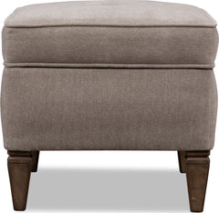 Ascott Mulch/Pecan Pie Upholstered Ottoman - Ornate Home
